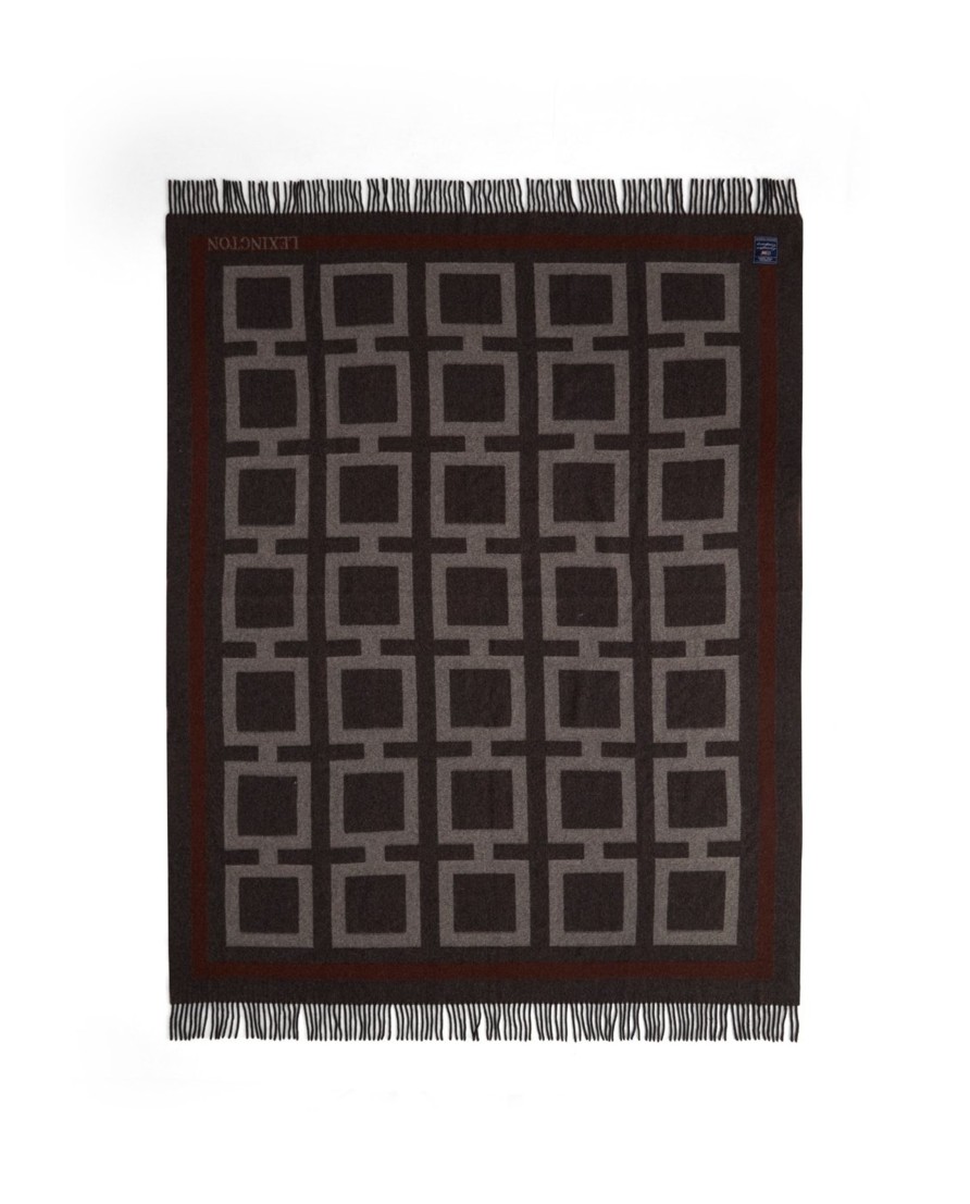 Koti Lexington Company | Graphic Wool Throw, Dark Gray/White/Brown