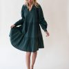 Vaatteet GAUHAR Helsinki | Long Sleeved Ruffled Dress, Pine Green