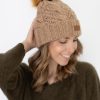 Kengat&Asusteet UGG | Cable Knit Beanie With Pom, Camel