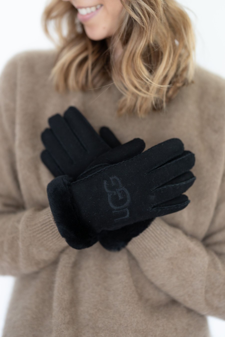 Kengat&Asusteet UGG | Sheepskin Emb Gloves, Black