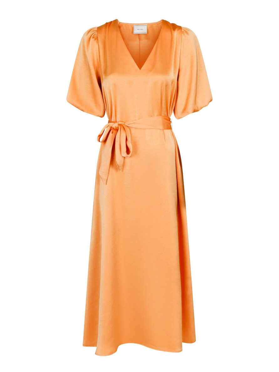 Vaatteet Neo Noir | Benita Sateen Dress, Orange