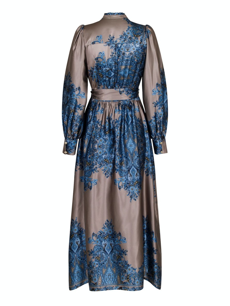 Vaatteet Neo Noir | Nova Paisley Border Dress, Blue