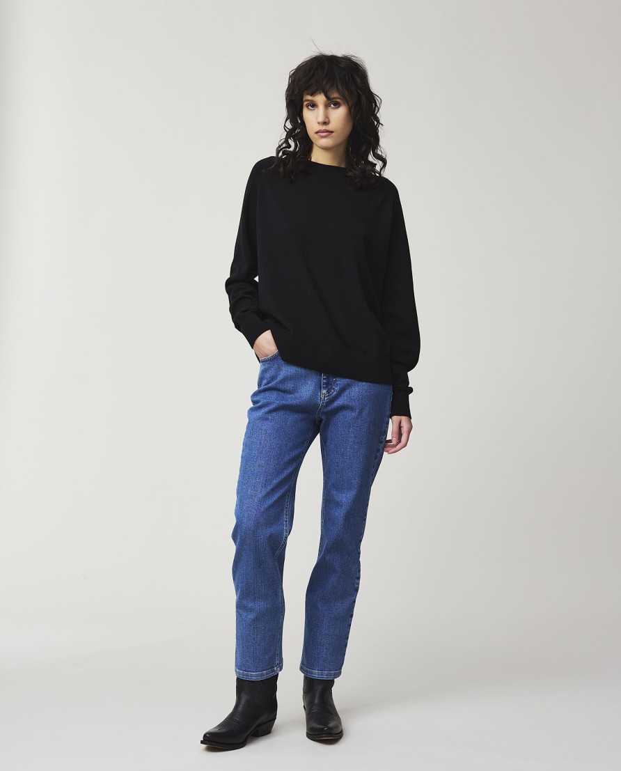 Vaatteet Lexington Company | Freya Cotton/Cashmere Sweater, Black