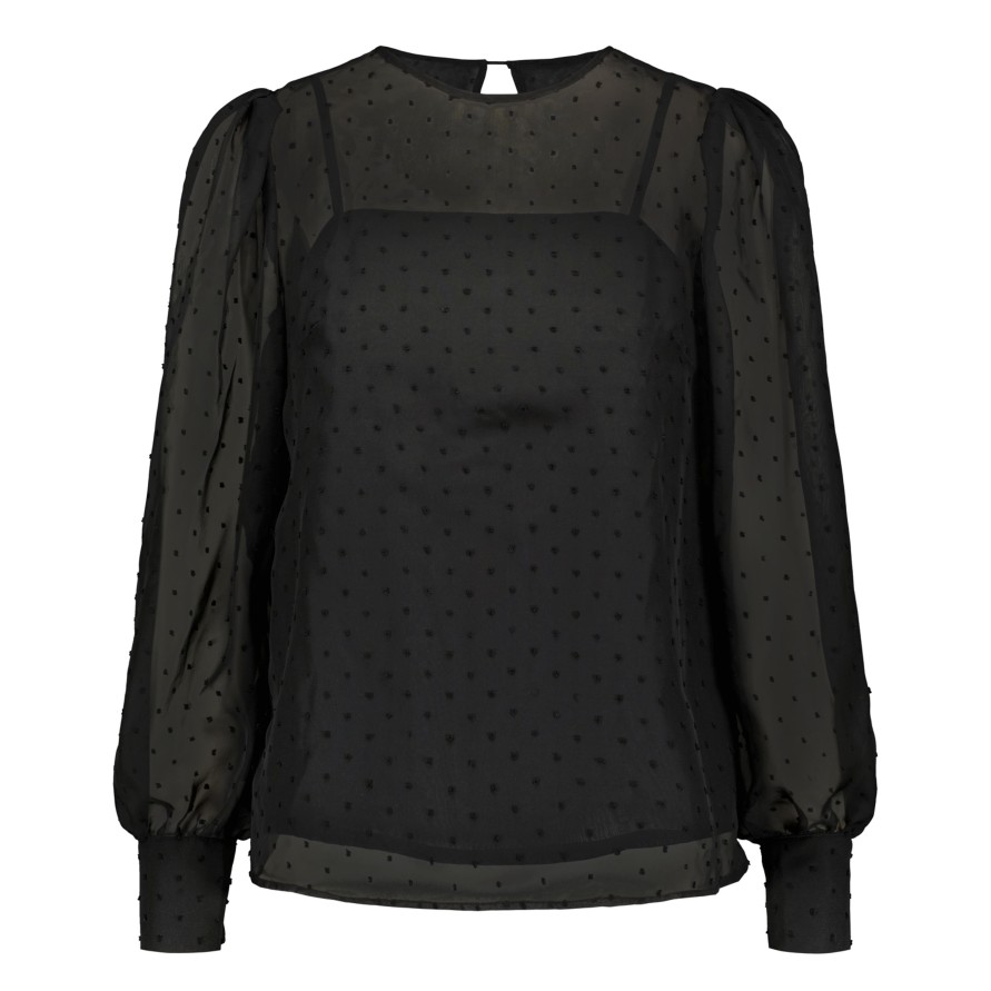 Vaatteet GAUHAR Helsinki | Tulle Sleeve Shirt, Black