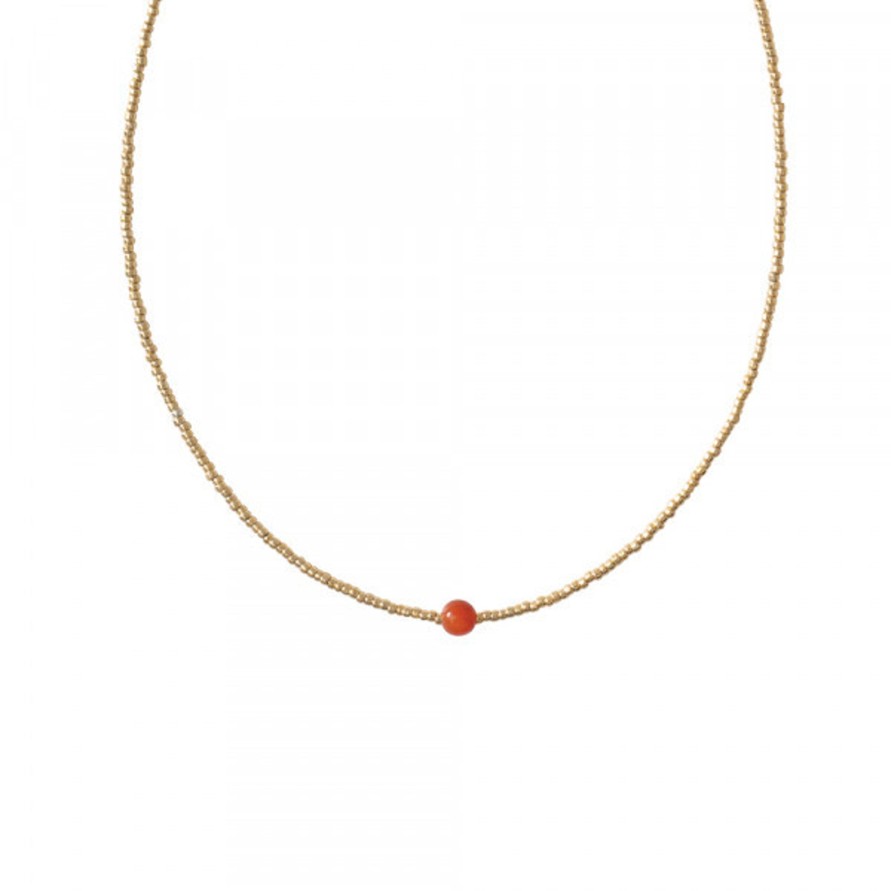 Kengat&Asusteet A Beautiful Story | Flora Carnelian Gold Necklace