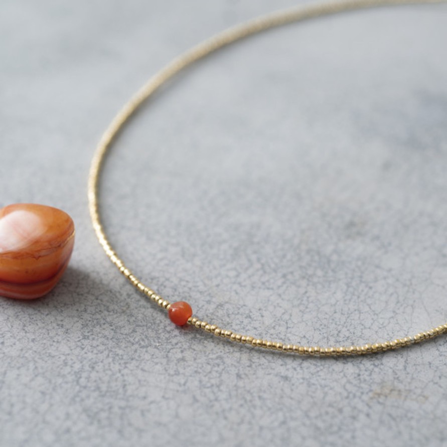 Kengat&Asusteet A Beautiful Story | Flora Carnelian Gold Necklace