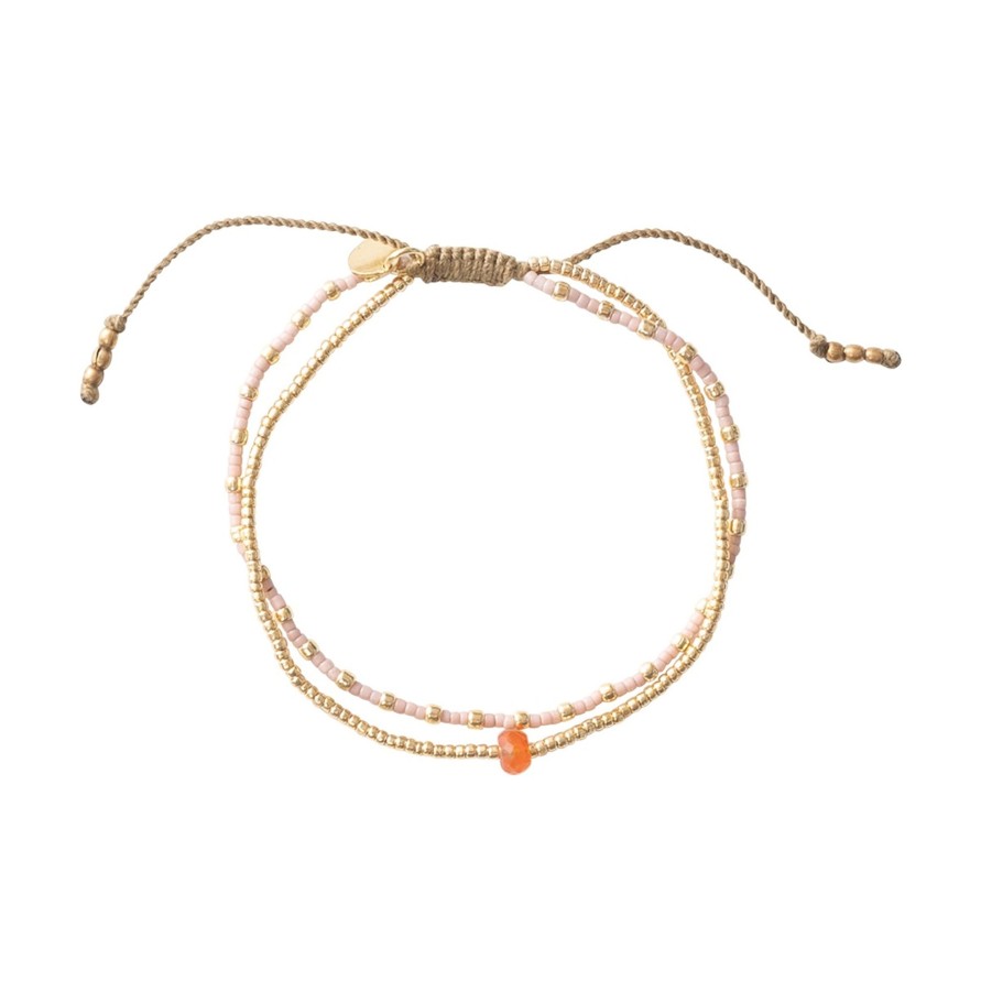 Kengat&Asusteet A Beautiful Story | Friendship Carnelian Gold Bracelet