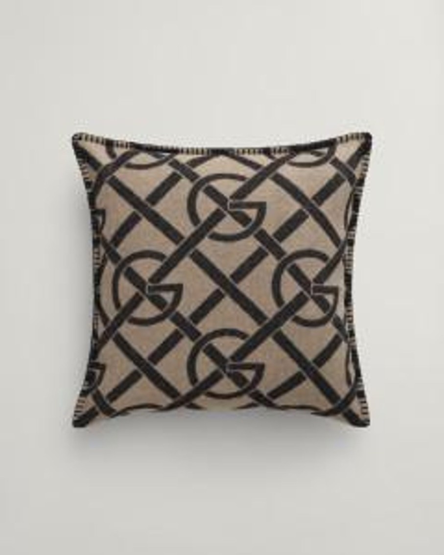 Koti Gant Home | G-Pattern Cushion, Cold Beige