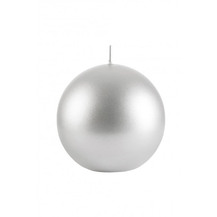 Koti Balmuir | Velvet Ball Candle 10Cm, Silver