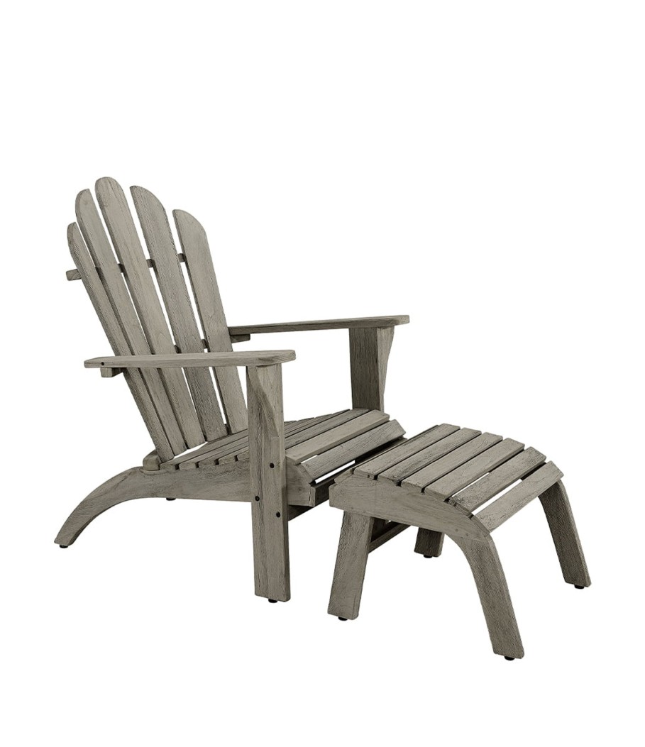 Koti Artwood | Adirondack With Ottoman, Charcoal Teak